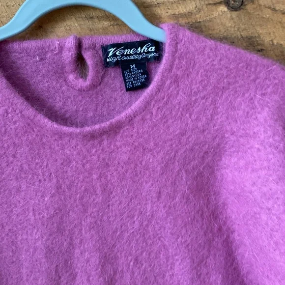 Vintage angora blend sweater medium pink - Picture 4 of 8